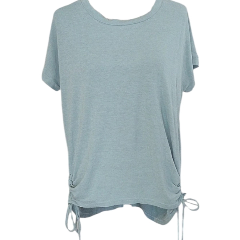 Jodifl Teal Side tie Short Sleeve Top Small Oversized Shirt